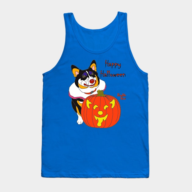 Bookie Boo the Corgi Clown - Happy Halloween Tank Top by LeiaPowellGlass